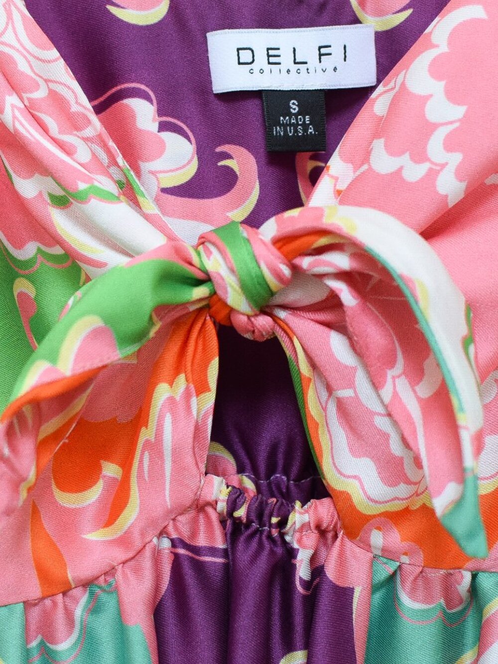 Anthropologie Delfi Collective Sebastienne Floral Maxi Dress Tie Front Size S - Picture 6 of 14
